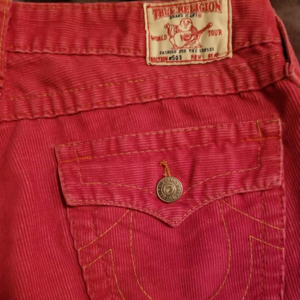 True religion HOT pink corduroy pants size 30 x 32